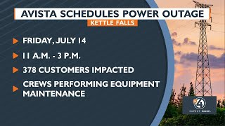Avista schedules power outage for Kettle Falls residents
