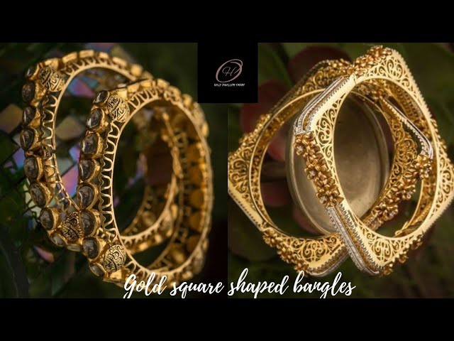 Golden traditional square shape bangle set at Rs 1221/set in Sheoganj