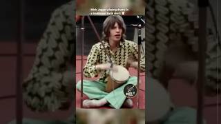Mick Jagger rocking a Batik shirt in the studio is legendary! 👅#TheRollingStones #MickJagger