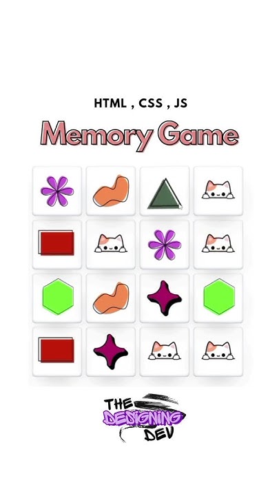 Memory Game Using HTML , CSS & Javascript | Javascript Project for ...