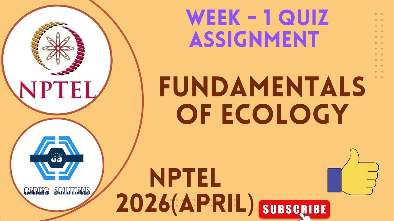 Fundamentals of Ecology Week 1 Quiz Assignment Solution | NPTEL 2026(April) ||