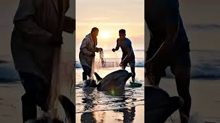 Watch How Fishermen Saved a Stranded Dolphin. #DolphinRescue #WildlifeRescue