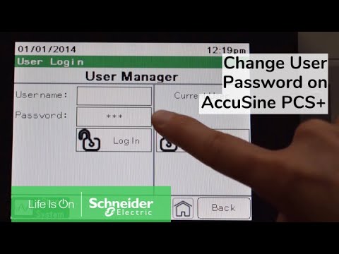 Changing Existing User Password on AccuSine PCS+ | Schneider Electric Support