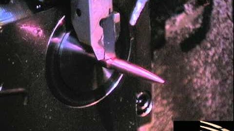 Match/Tactical Bullet being machined on a Swiss-style CNC Lathe