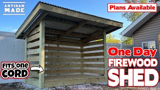 How To Build A Firewood Storage Shed In One Day / DIY Firewood Shed / Firewood Rack Build by Artisan Made 542,440 views 1 year ago 11 minutes, 1 second