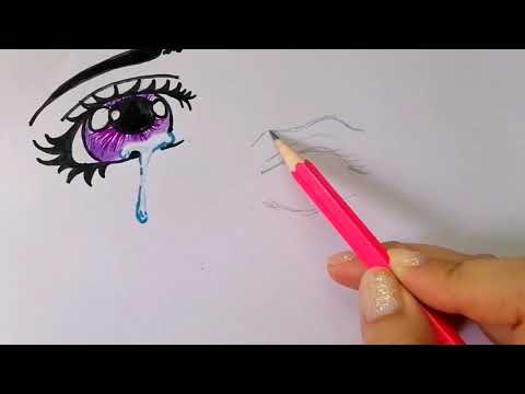 Como desenhar olhos anime | chorando olhos