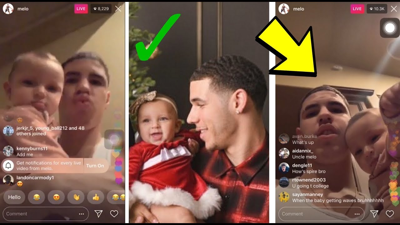 LAMELO BALL HAVING FUN WITH LONZO BALL'S BABY DAUGHTER ON INSTAGRAM