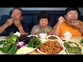 직접 심은 쌈채소와 오리불고기로 쌈밥 한상! (Ssambap, Leaf wraps with Duck Bulgogi) 요리&먹방!! - Mukbang eating show