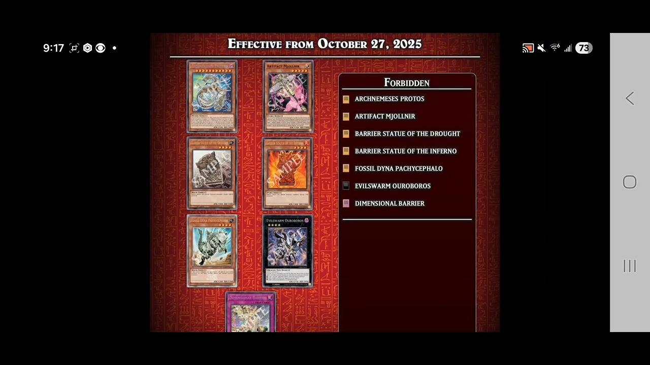 Yu-Gi-Oh TCG New Forbidden 🚫 Banned list For October 27th - YouTube