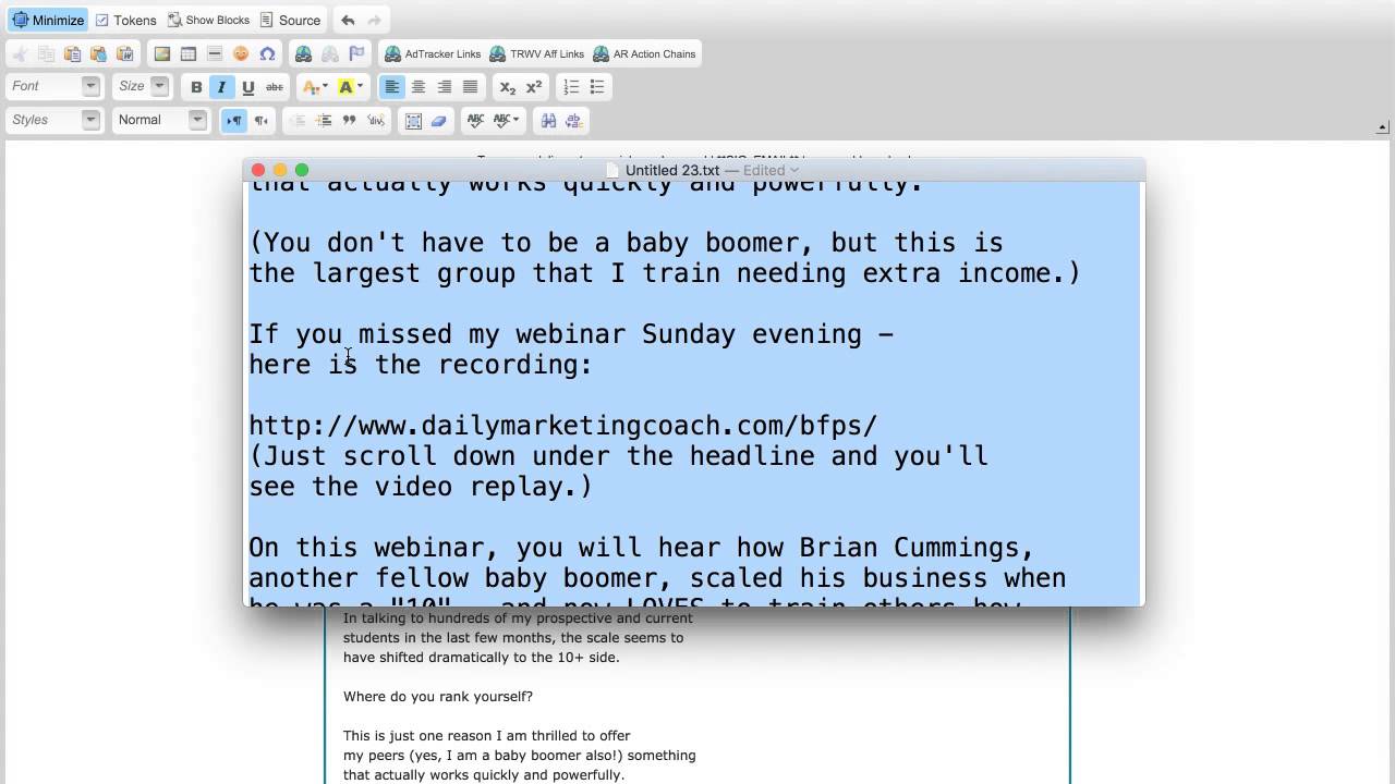 How To Copy and Paste Autoresponder Messages Into TrafficWave