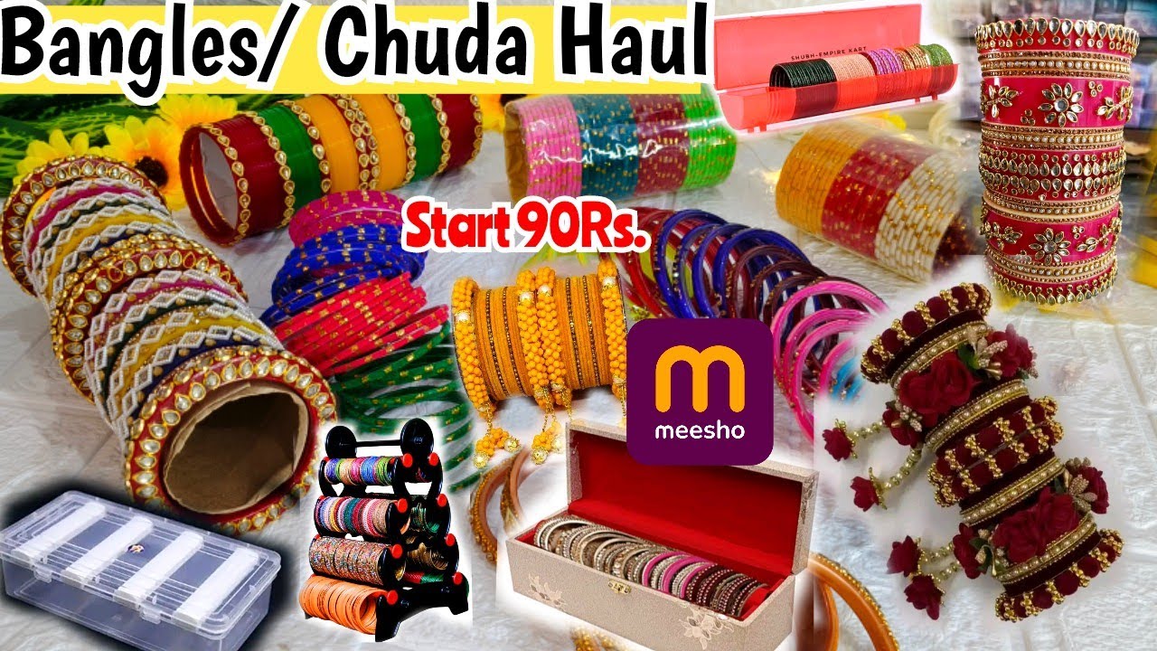 21+ Products ❣️Huge*meesho bangles haul ||meesho bangles/ Chuda reviews ||meesho bangle box review