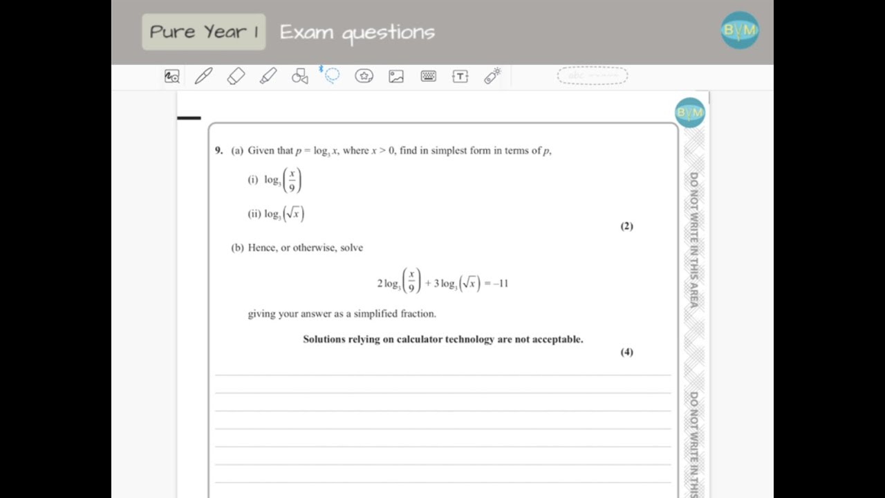 AS Level Maths June 2022 Question 9 paper 1 Edexcel - YouTube