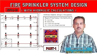 NFPA 13 Fire Sprinkler System Design Calculation Ordinary Hazard Group 1 Part 1 in Urdu
