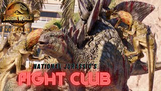 8 DILOPHOSAURUS vs Maxed Out STEGOSAURUS ? FIGHT CLUB - Jurassic World Evolution 2 [4K60FPS]