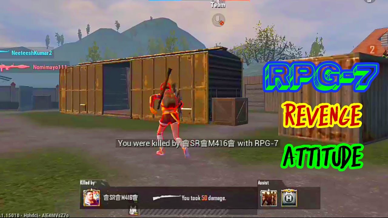 Pubg Revenge Attitude Status | I Hate RPG-7 Bro | Tdm Revenge kill 😎