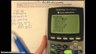Solve a polynomial equation by factoring OR graphing