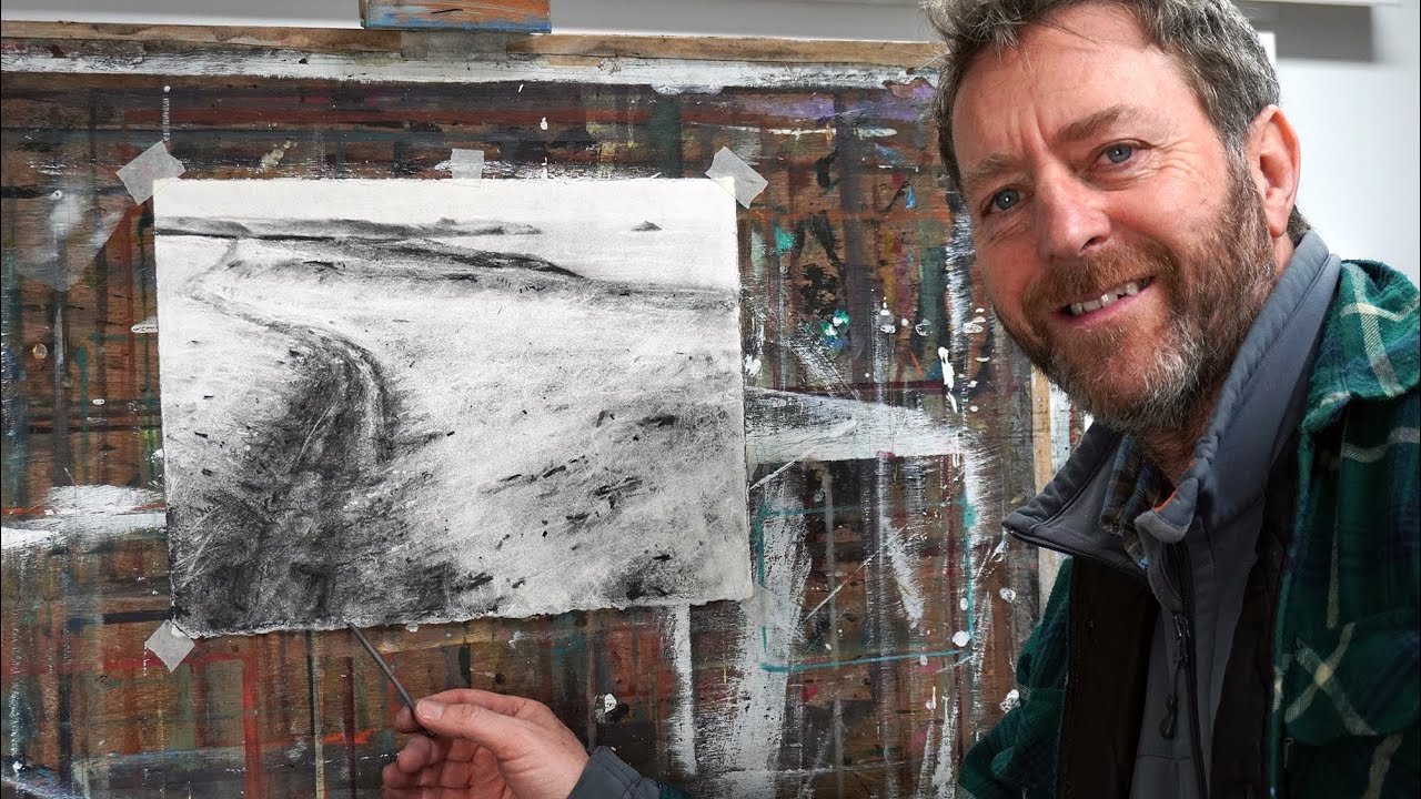 Charcoal Drawing | Cornwall landscape