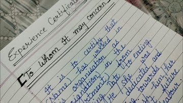 Experience certificate format//writing a formal experience certificate in English//neat handwriting