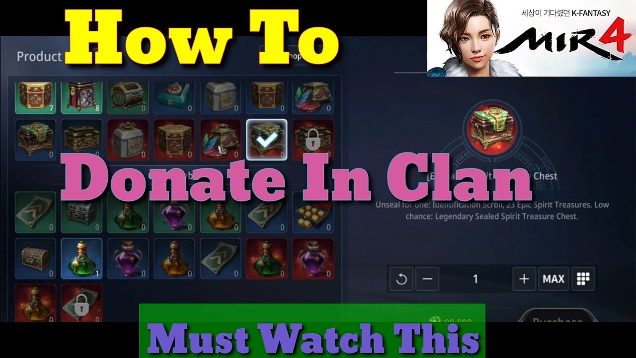Mir4 How To Donate in Clan.  beginners  Must Watch This