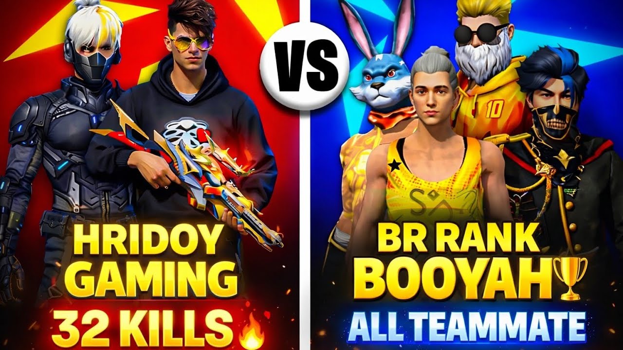 32 KILLS BOOYAH 😱 BR RANK Full Squad Fight | Hridoy Gaming Free Fire ...