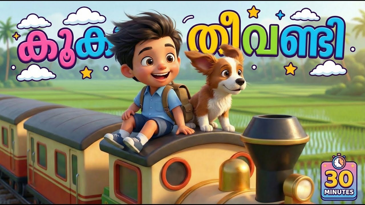 Koo Koo Theevandi & Top Malayalam Nursery Songs | കൂ കൂ തീവണ്ടി 🚂 | 30 Minutes Nonstop Kids Songs