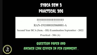 Bca Sem 3 Practical Paper Solution September 2022 A