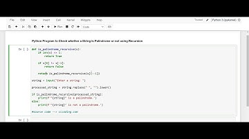Day 89: Python Program to Check whether a String is Palindrome or not using Recursion