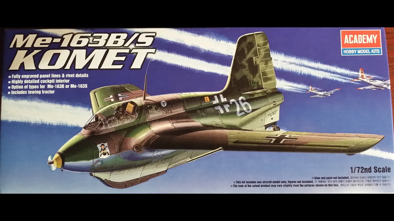 Academy 1 72 Scale Me 163 B S Komet Unboxing And Kit Review Youtube