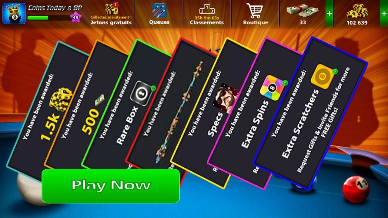 8BALL POOL REWARD FREE COINS ~ 7 Links ~  Scratcher ~100% Working || سارع للحصول على هدايا مجانا