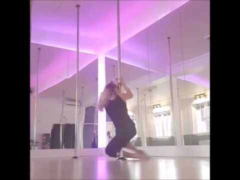 Illusion Turn Split Floor Work -  Katja Dipman (Pole Dance Trick)