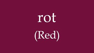 How To Say 'Red' (rot) in German Resimi