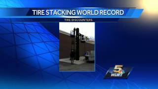 Company sets tire stacking record in Cincinnati