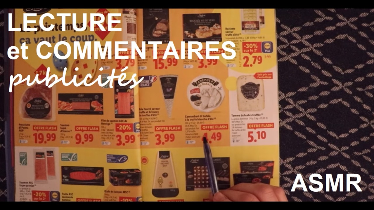 ASMR français - Lecture et commentaires publicités