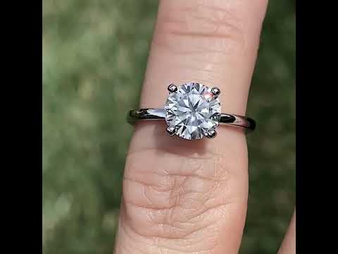 4-Prong Round Brilliant Moissanite Solitaire Ring ring video