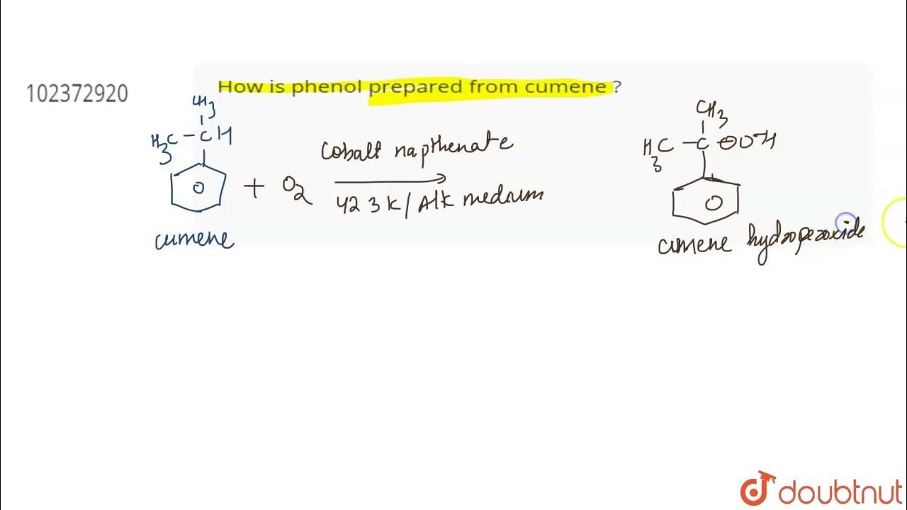 How is phenol prepared from cumene ? CLASS 12 JULY 2017 CHEMISTRY