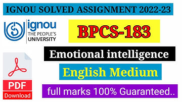 ignou bpcs 183 solved assignment 2022-23 ignou assignment pdf bag bca bcom bhag