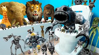 🚽 TOILET ALL ZOONOMALY MONSTERS FAMILY VS REAL ANIMALS SPARTAN KICKING in Garry's Mod !