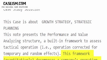 Performance and Value Analysis  Case Study Help - Caseism.com