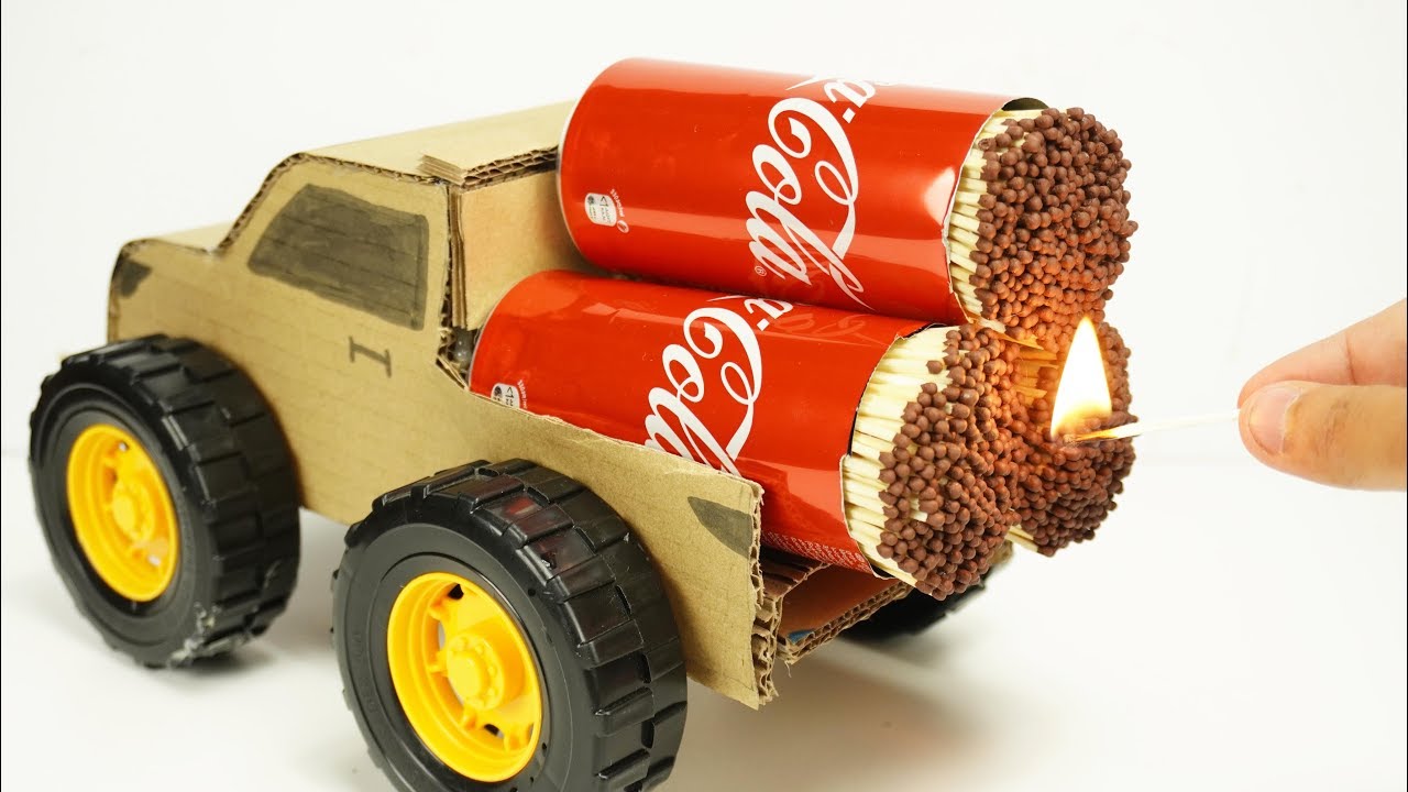 How To Make Car From Cardboard 10000 Matches Vs Car YouTube
