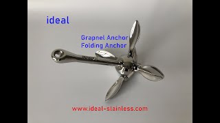 Ideal Stainless Steel Folding Grapnel Anchor for Boats