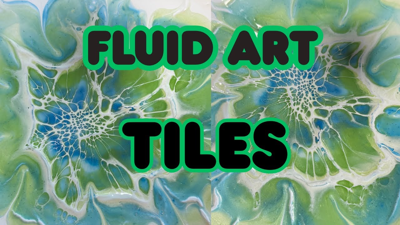 Green 💚 Fluid Art Tile With This Little Piggy Paints 🐷