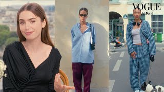 リリー・コリンズがパリのストリートでファッションチェック！| LE STREET STYLE | VOGUE JAPAN