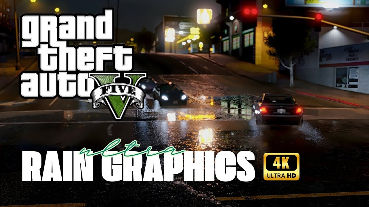 GTA V - Ultra Realistic Rain Graphics | Wet Roads & Tire Sounds ASMR [RTX 5090]