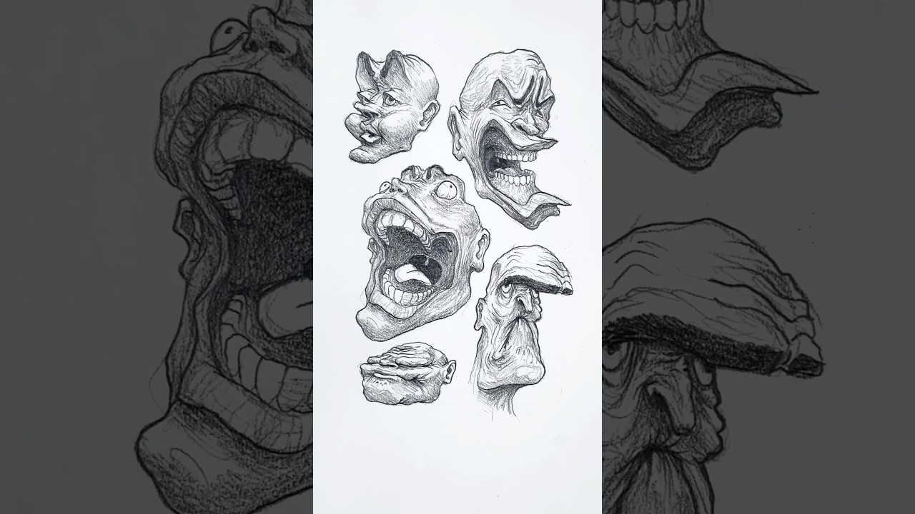 How To Draw Human Expressions 🫨 #art #drawing #sketching