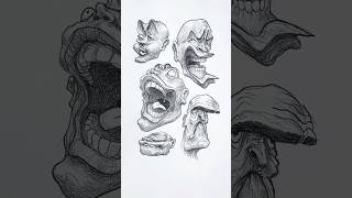How To Draw Human Expressions 🫨 #art #drawing #sketching
