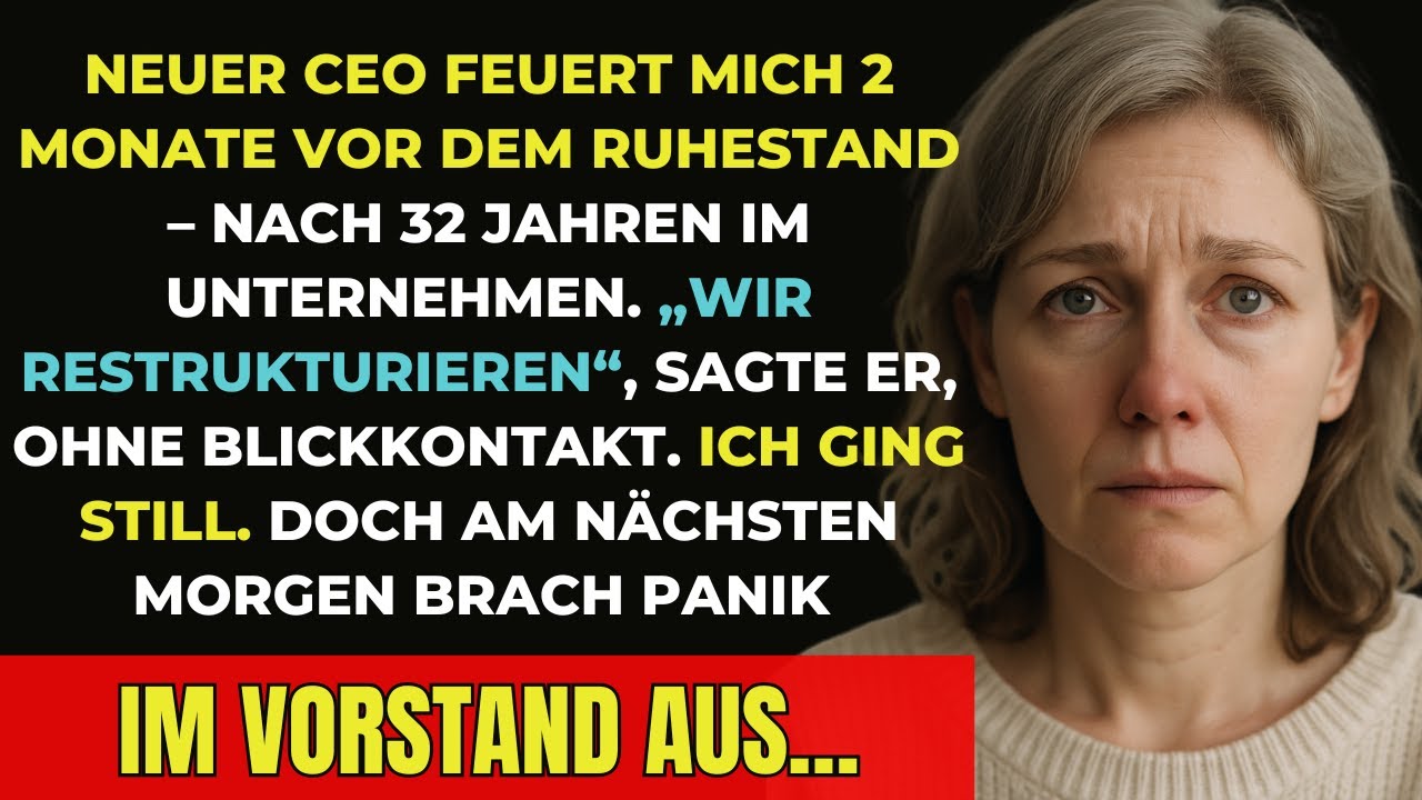 Neuer CEO feuert mich 2 Monate vor der Rente – er hatte keine Ahnung, was danach passierte