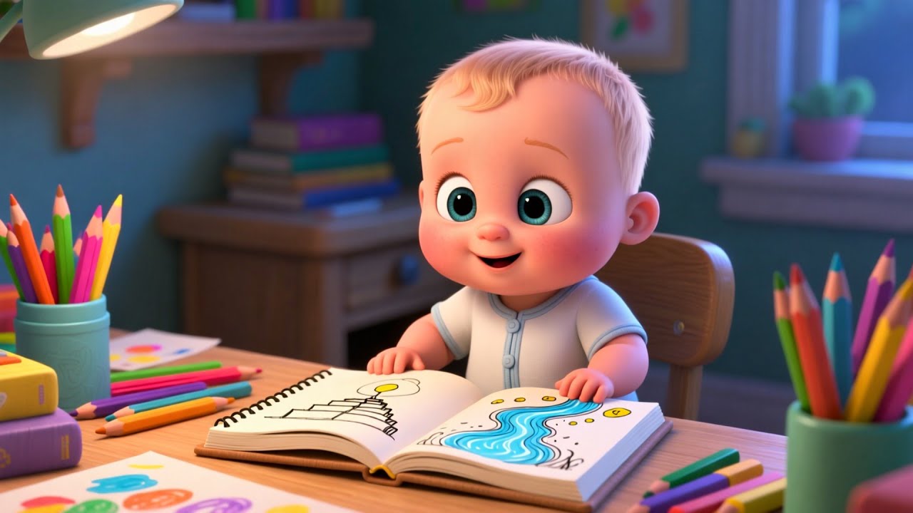 Study Time Quiet Desk 📚🎶 Calm Learning Song for Kids | ABC and 123 with Baby Toddlers