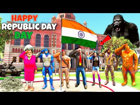 Happy Republic Day Special Video Gta 5 | Rope Hero Celebrate 26 January In School | Black Spider 2.0