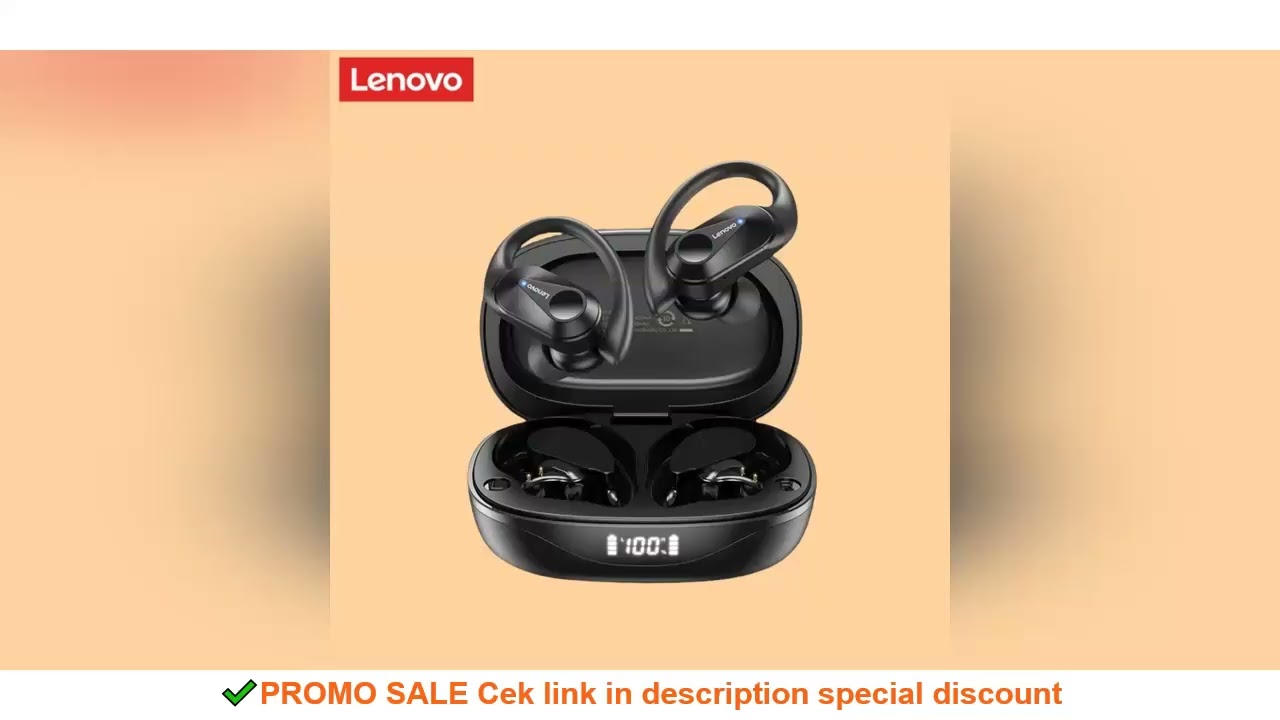 Lenovo LP75 Sports Wireless Earphones with Mics,Button Control, LED Power Display,Hifi Stereo Sound