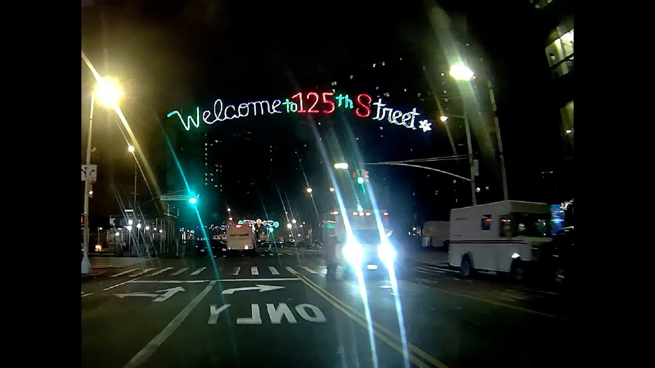 Early Christmas Eve Drive 🚗 125th Street in Harlem, NYC (2nd Ave → 12th Ave)